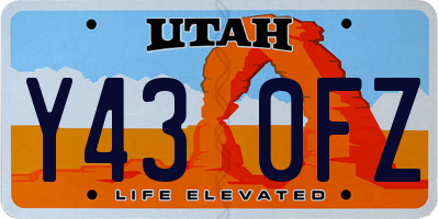 UT license plate Y430FZ