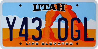 UT license plate Y430GL