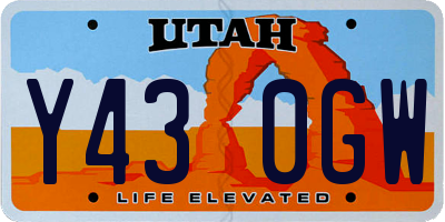 UT license plate Y430GW