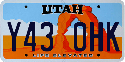 UT license plate Y430HK