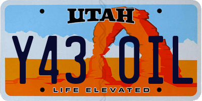 UT license plate Y430IL