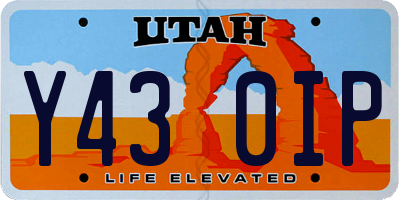 UT license plate Y430IP