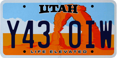 UT license plate Y430IW