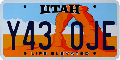 UT license plate Y430JE