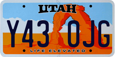 UT license plate Y430JG