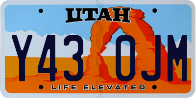 UT license plate Y430JM