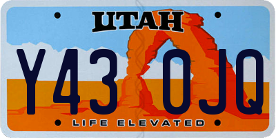 UT license plate Y430JQ
