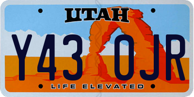 UT license plate Y430JR