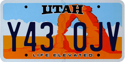 UT license plate Y430JV