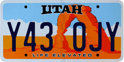 UT license plate Y430JY