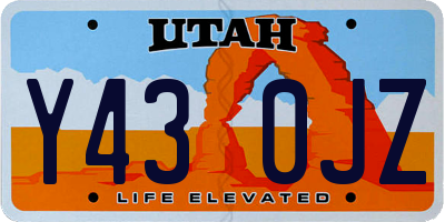 UT license plate Y430JZ