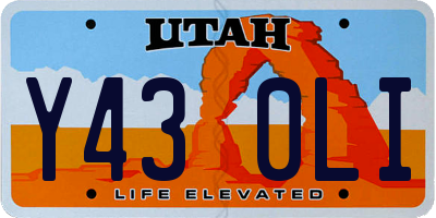 UT license plate Y430LI