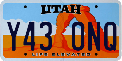 UT license plate Y430NQ