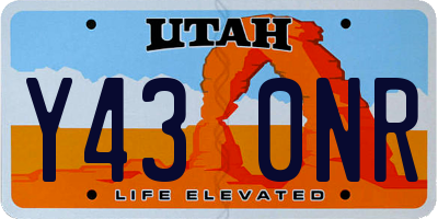 UT license plate Y430NR