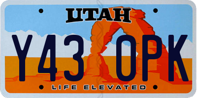 UT license plate Y430PK