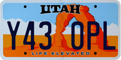 UT license plate Y430PL