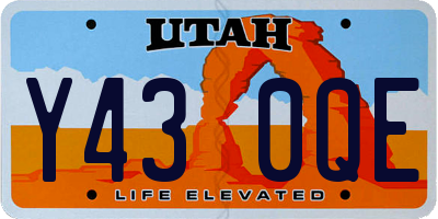 UT license plate Y430QE