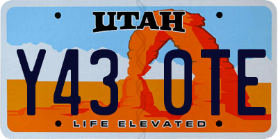 UT license plate Y430TE