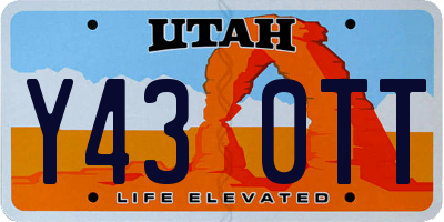 UT license plate Y430TT
