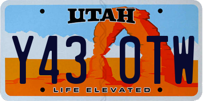 UT license plate Y430TW