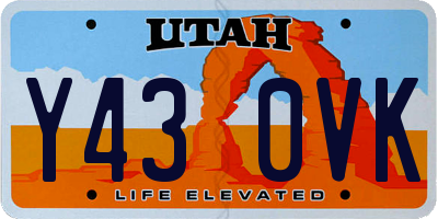 UT license plate Y430VK