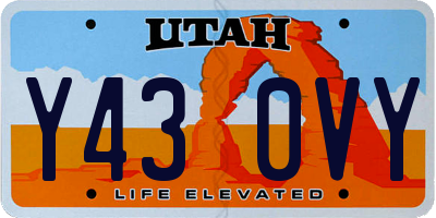UT license plate Y430VY