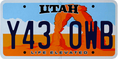 UT license plate Y430WB