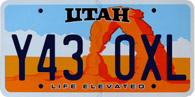 UT license plate Y430XL