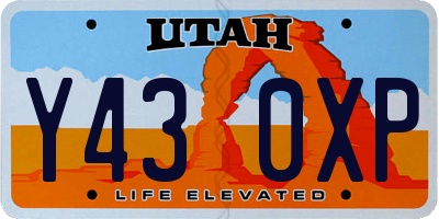 UT license plate Y430XP