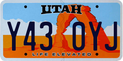 UT license plate Y430YJ