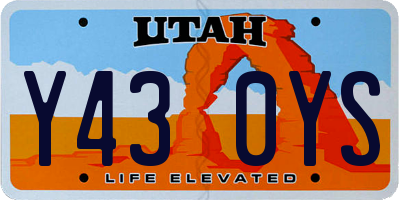 UT license plate Y430YS