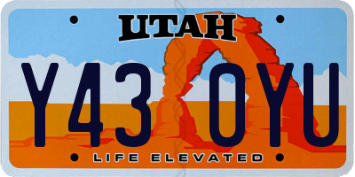 UT license plate Y430YU