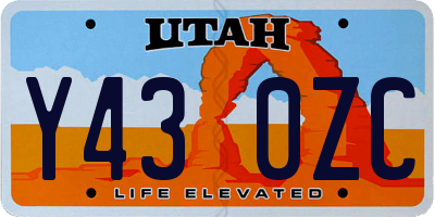 UT license plate Y430ZC