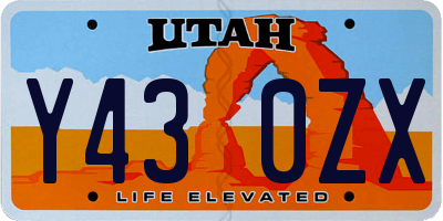UT license plate Y430ZX