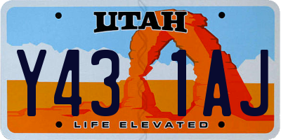 UT license plate Y431AJ