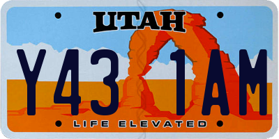 UT license plate Y431AM