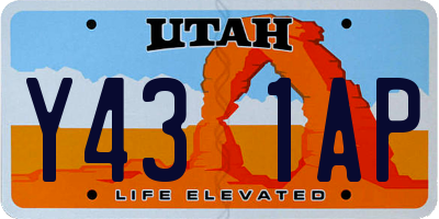 UT license plate Y431AP