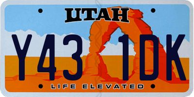 UT license plate Y431DK