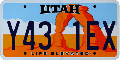 UT license plate Y431EX