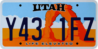 UT license plate Y431FZ