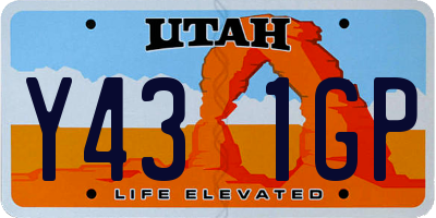 UT license plate Y431GP