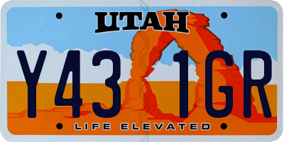 UT license plate Y431GR