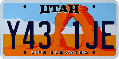 UT license plate Y431JE