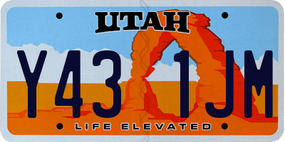 UT license plate Y431JM