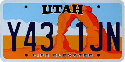 UT license plate Y431JN
