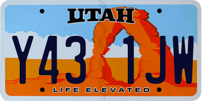 UT license plate Y431JW