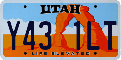 UT license plate Y431LT