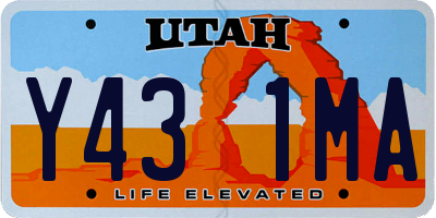 UT license plate Y431MA