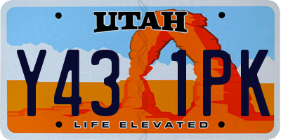 UT license plate Y431PK