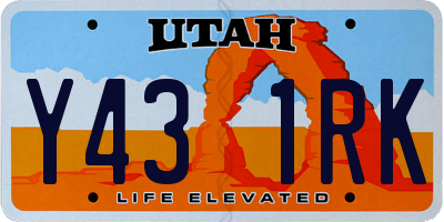 UT license plate Y431RK